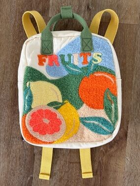 Zara Kids Backpack with Colorful Fruit Embroidery| Boho, Vacation, Tropical